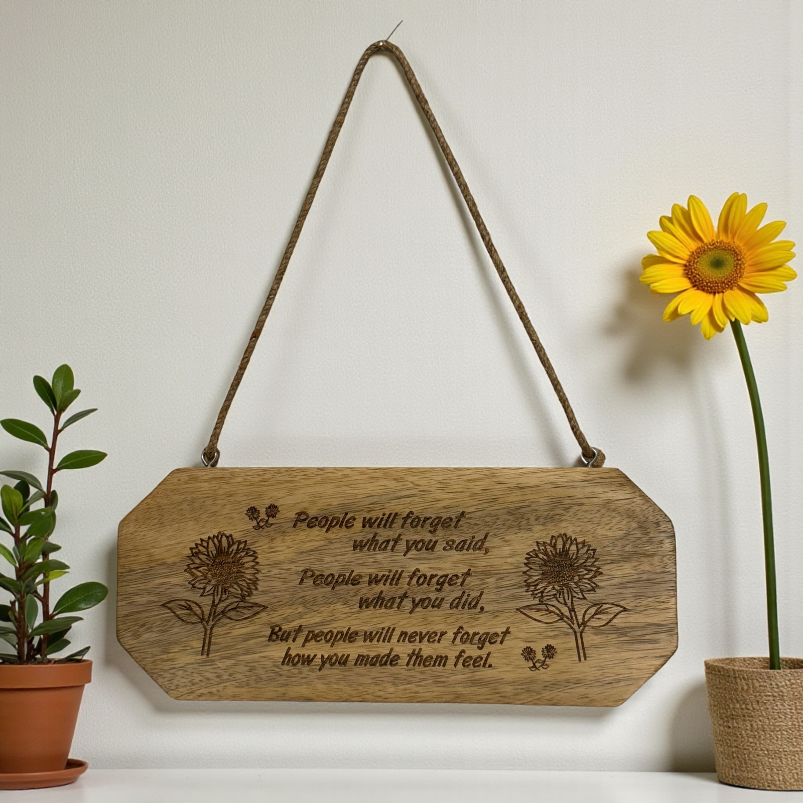Wall Plaque How You Made Them Feel  - Natural 